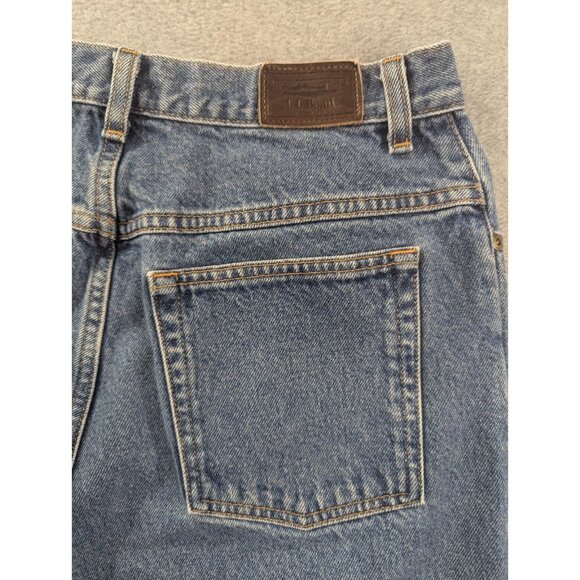 LL Bean Jeans Womens Size 14 Blue Relaxed wide Leg Baggy Comfort 100% Cotton - Picture 9 of 12